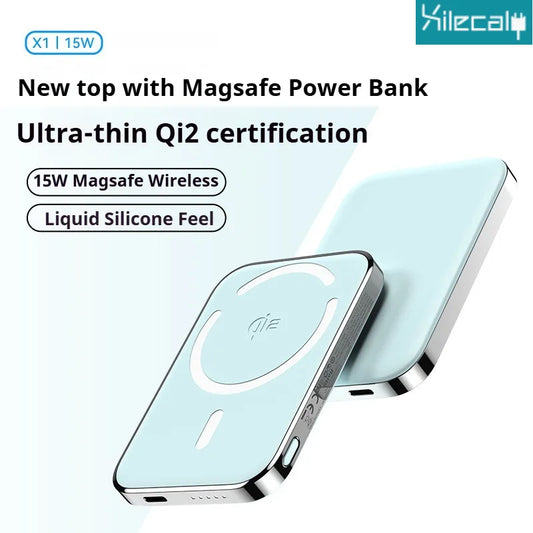 Xilecaly Qi2 Magnetic Power Bank 10000mAh Ultra-Slim Aerospace-Grade Alloy Wireless PD20W For Magsafe Fast Charger for iPhone 16